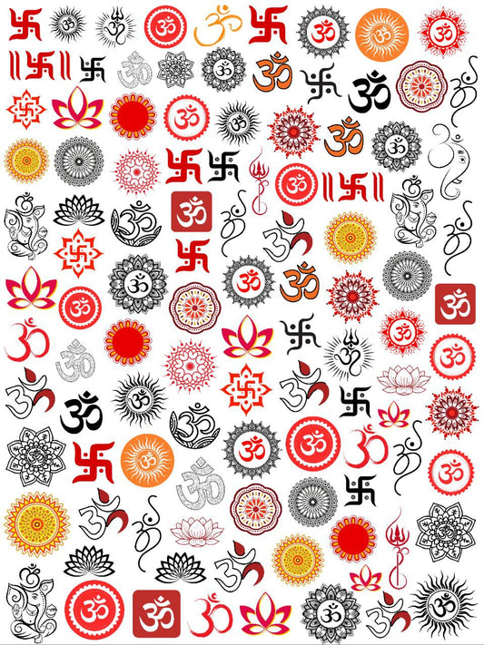 OM and Swastika Elements - Seamless Pattern (Instant Transfer Sheet)