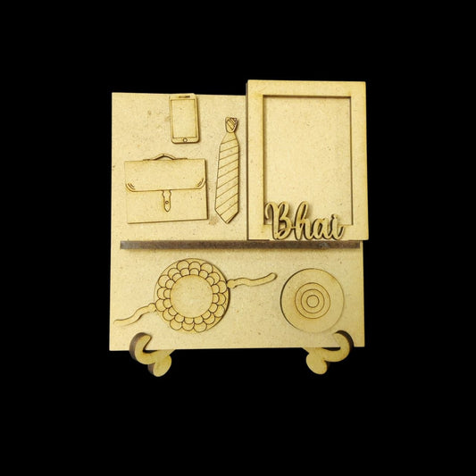 Workaholic Bhai - Miniature Photo Fridge Magnet Base & Desk Stand - MDF