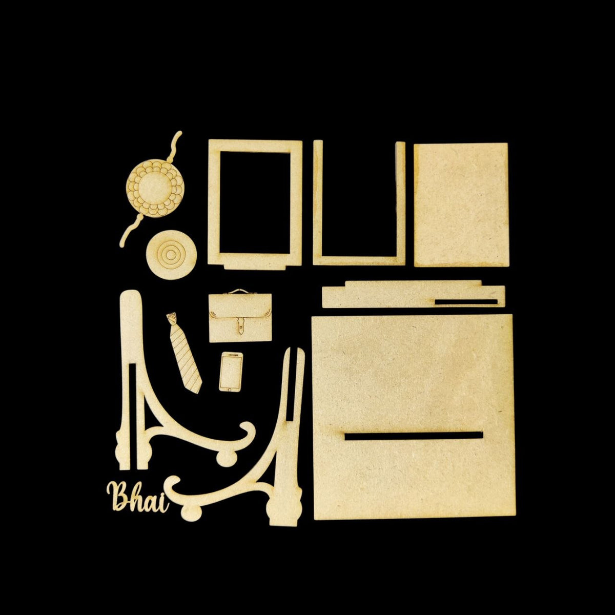 Workaholic Bhai - Miniature Photo Fridge Magnet Base & Desk Stand - MDF