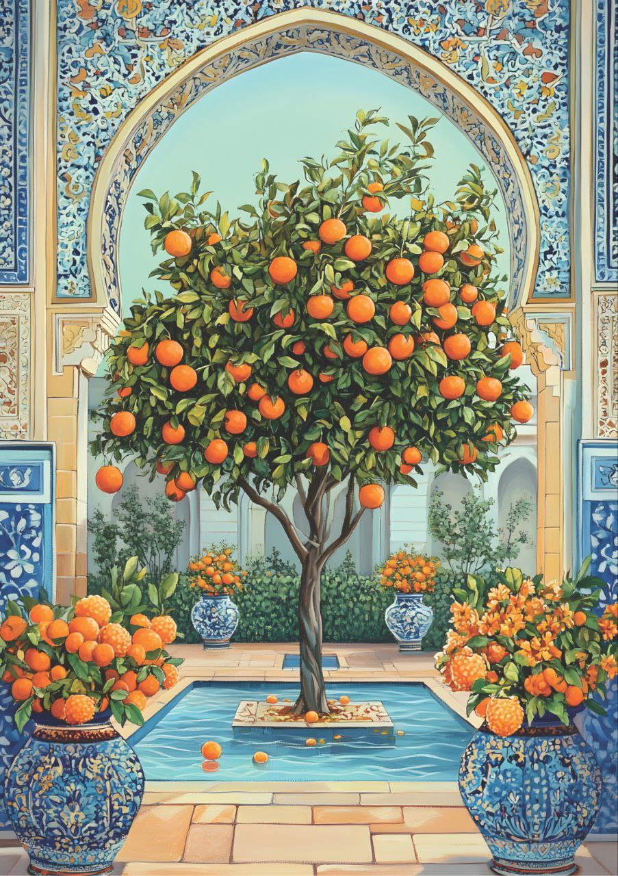 Orange Orchard - Royal Verandah (Full Size - Decoupage Paper)