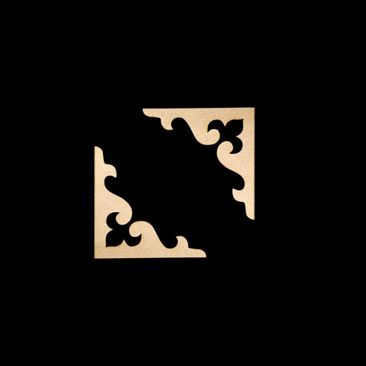 Ornate Scroll Corner - Fleur-De-Lis (Ethnic Cutout - MDF Base)