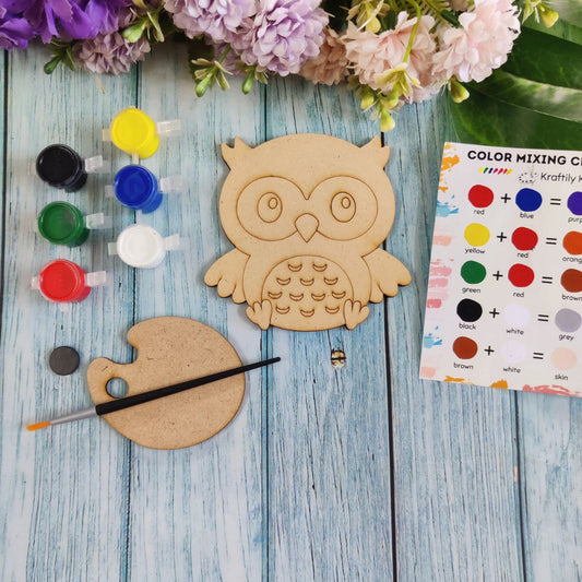 Owl (Fridge Magnet DIY kit) MDF