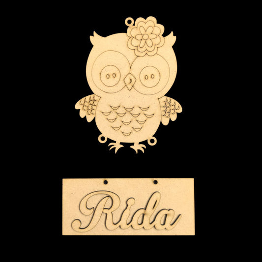 Owl Sweet Owl ( Mini name plate - MDF ) Personalised