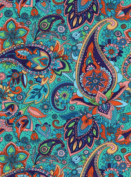 Paisley Blue ( Instant Transfer sheet )