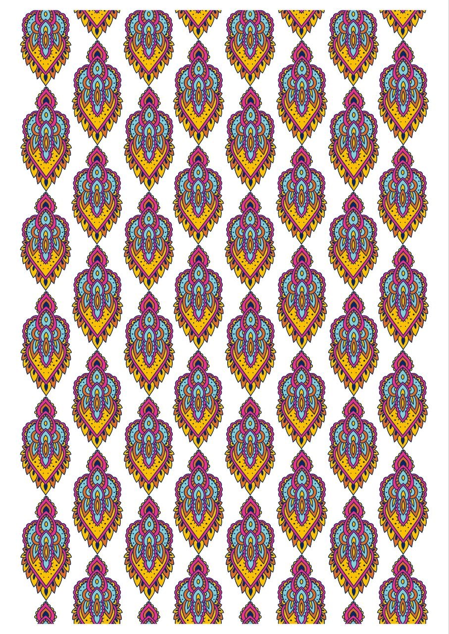 Paisley Drop Motifs Jaipuri - Press N Peel (UV DTF) Size A6