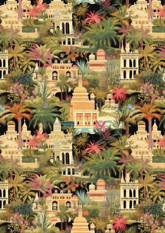 Palm trees and monuments(Instant Transfer Sheet)
