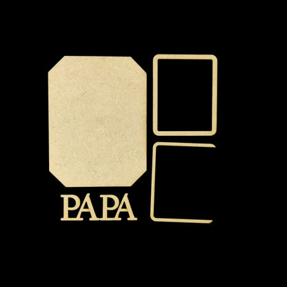 Papa - MDF Photo Fridge Magnet Base - For Father