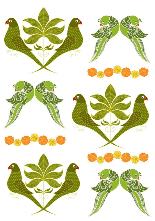 Parrots - Mini Instant Transfer Sheet