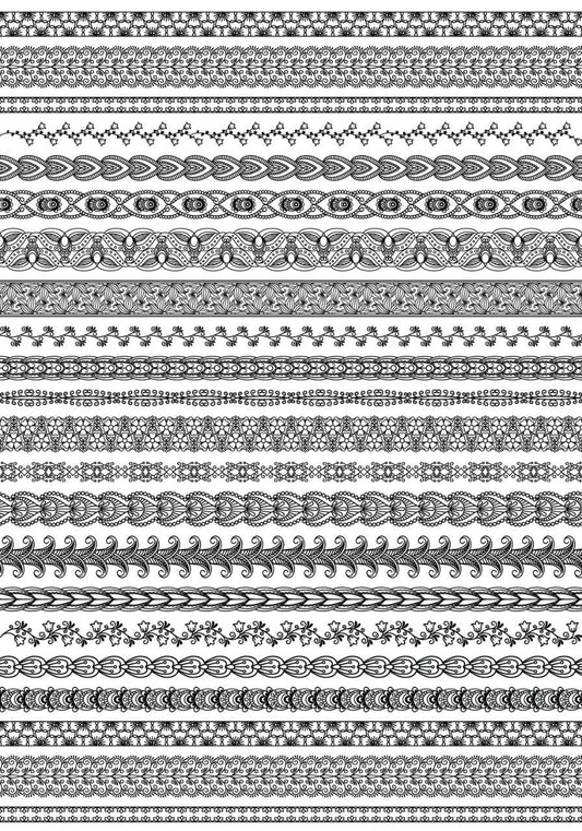 Patterned Borders ( Instant Transfer Sheet )
