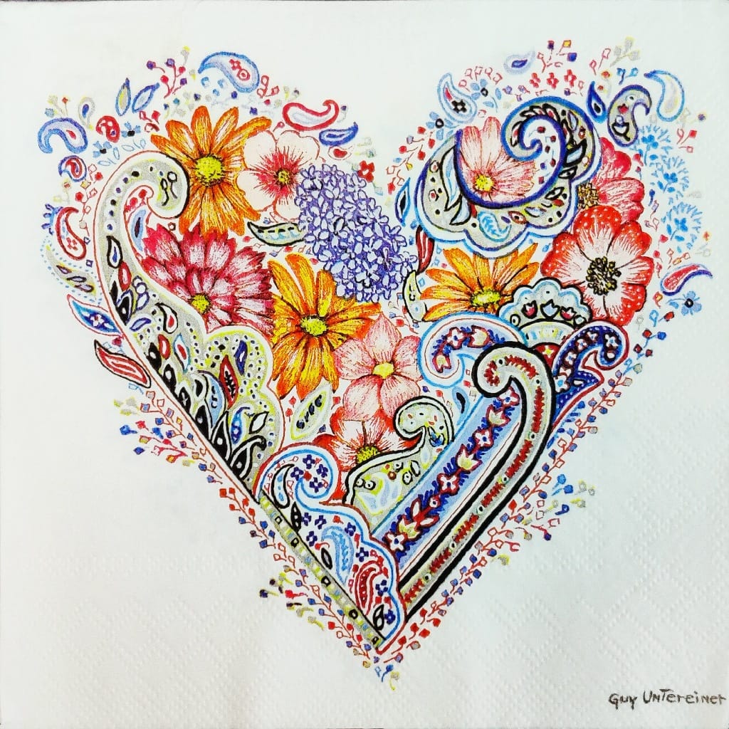 Patterns in Heart ( German Napkins Tissues )