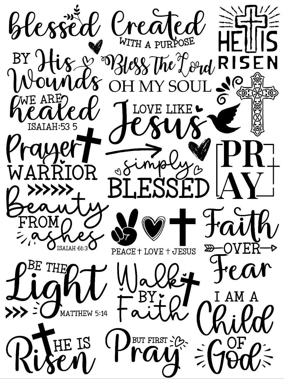 Peace Love Jesus-Quotes Christmas (Instant Transfer Sheet)