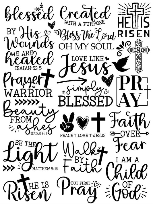 Peace Love Jesus-Quotes Christmas (Instant Transfer Sheet)