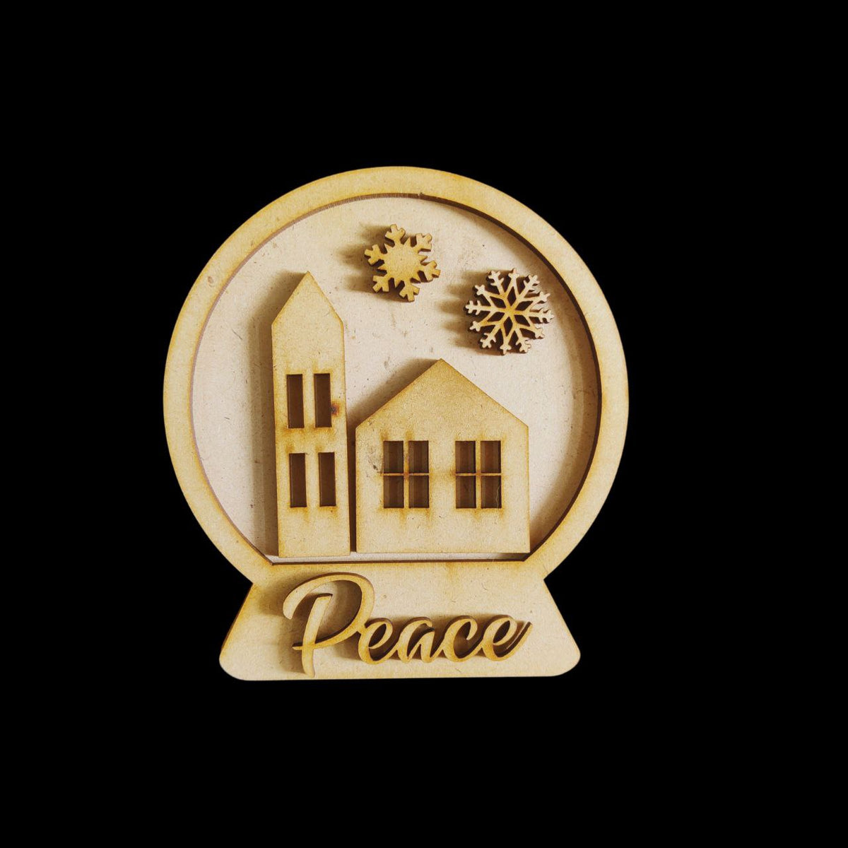 Peace snow globe (MDF Christmas base)