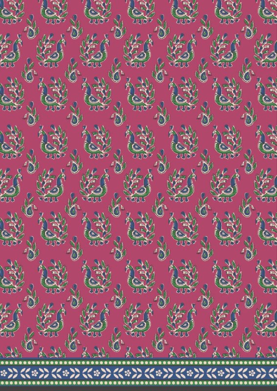 Peacock Seamless Fabric Print (Instant Transfer Sheet)
