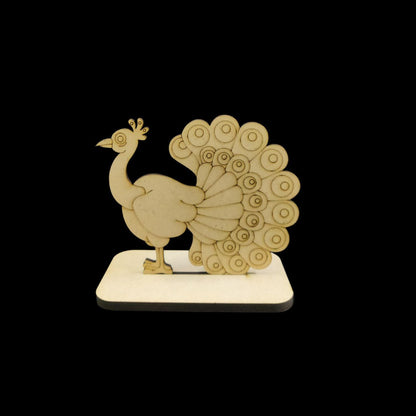 Peacock Traditional (Premarked MDF with Stand) Janmashtami Festive