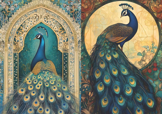 Peacock Wonders (2 in 1 - Decoupage Paper)