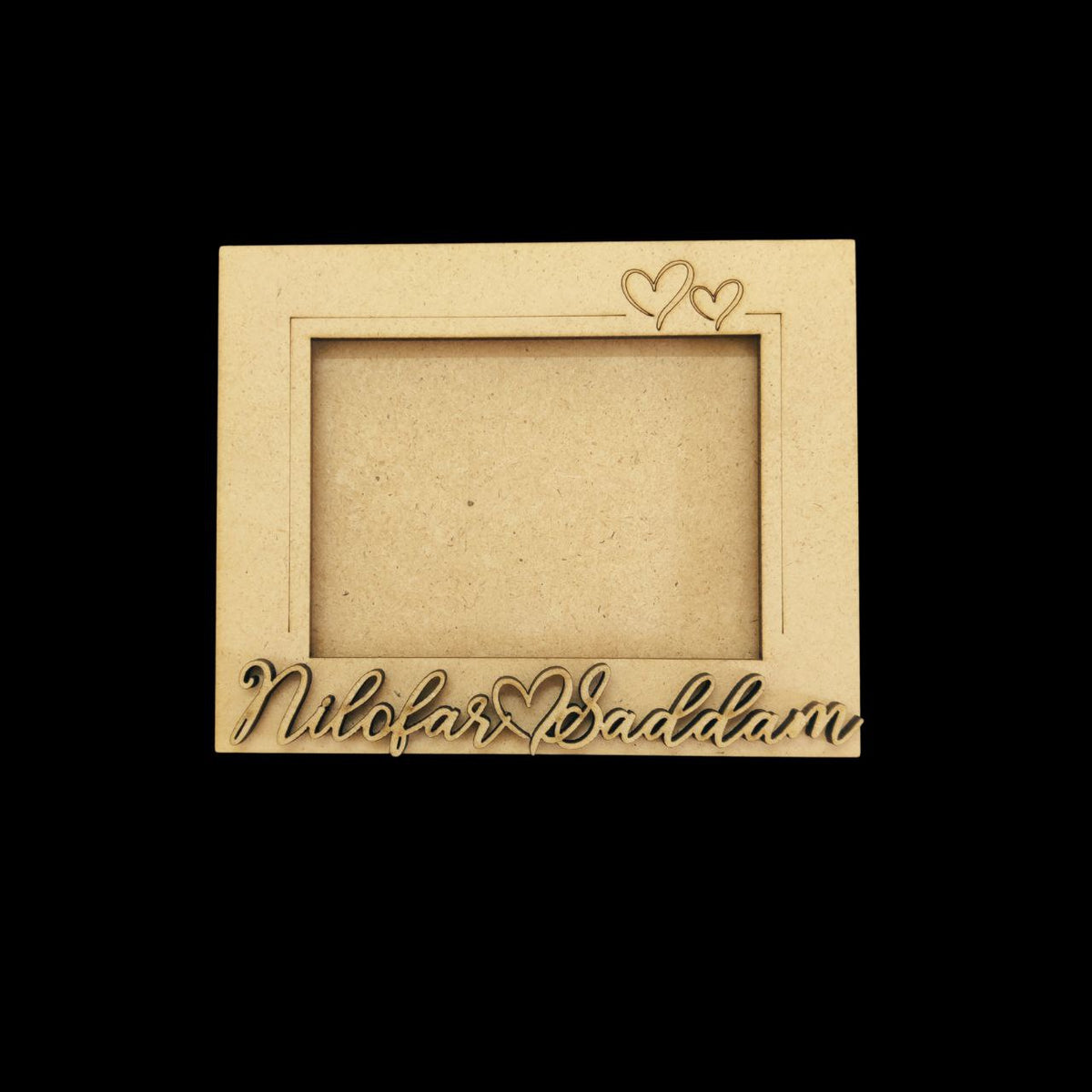 Personalised Couple Name - MDF Photo Frame Fridge Magnet Base - Valentine's Collection