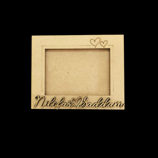 Personalised Couple Name - MDF Photo Frame Fridge Magnet Base - Valentine's Collection