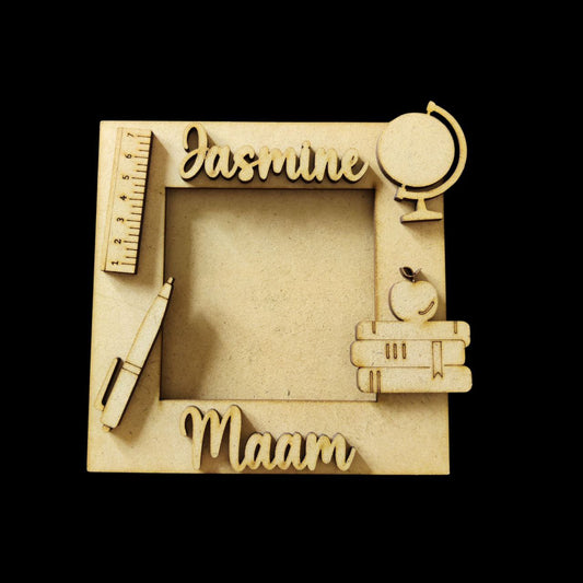 Personalised MDF Photo Frame Fridge Magnet Base - Celebrating Teachers
