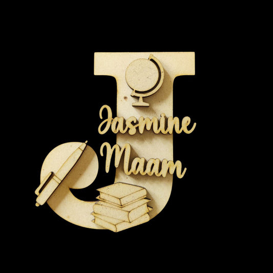 Personalised Monogram With Name & Embellishments - MDF (Celebrating Teachers)