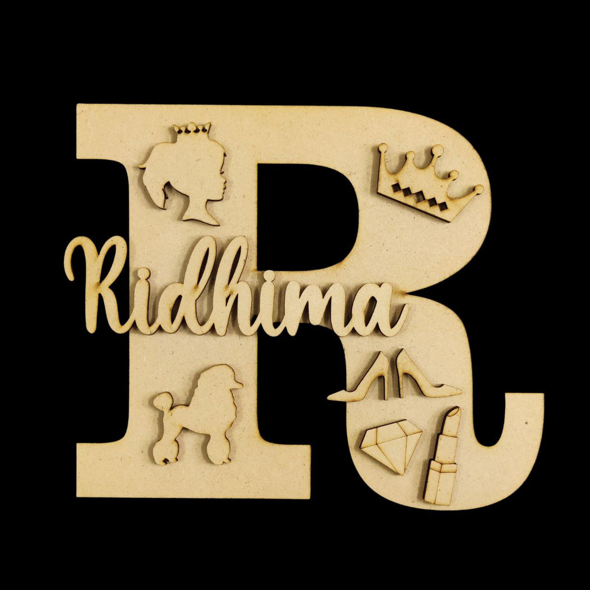 Personalised Monogram with name and Barbie Embellishment (MDF)