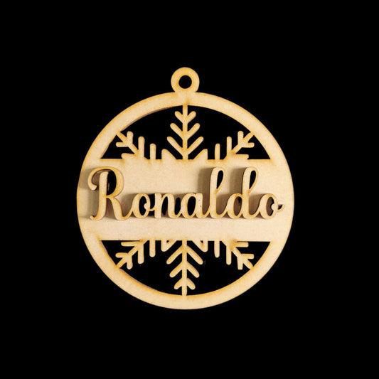 Personalised Name Ornament - Snowflake (MDF-Christmas Festive) 1