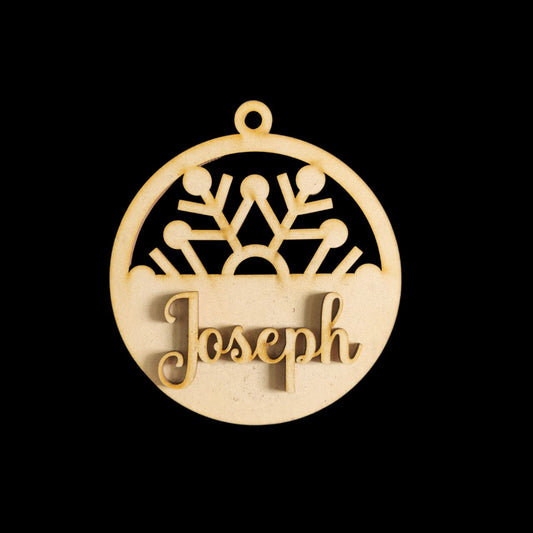 Personalised Name Ornament - Snowflake (MDF-Christmas Festive) 2