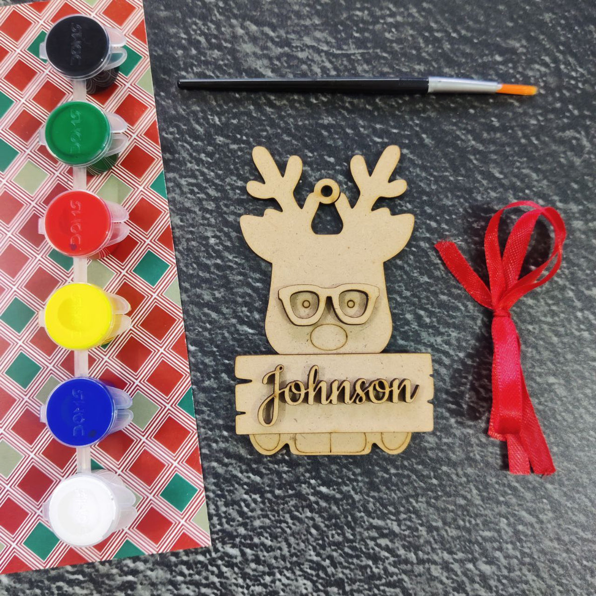 Personalised Reindeer - Christmas DIY Kit (MDF)