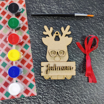 Personalised Reindeer - Christmas DIY Kit (MDF)