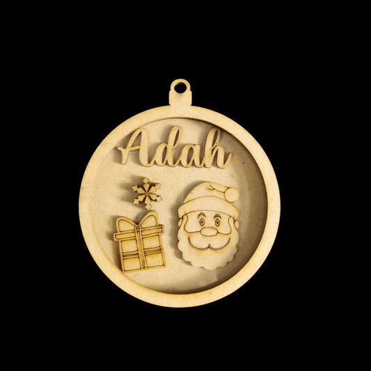 Personalised Shaker ornament (MDF Christmas)