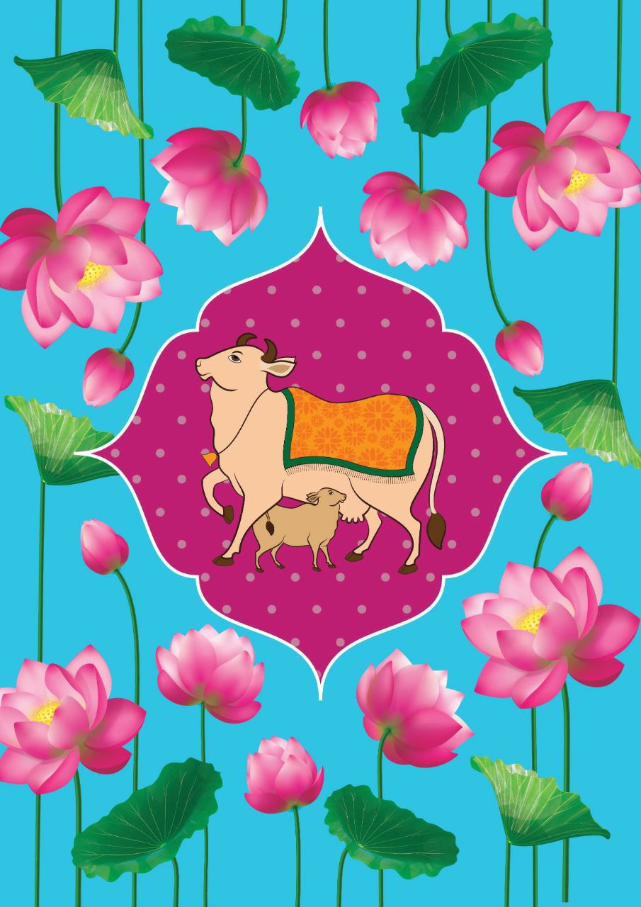 Pichwai Cow ( Decoupage papers )