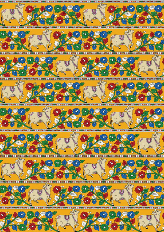 Pichwai Cow pattern ( Instant Transfer Sheet )