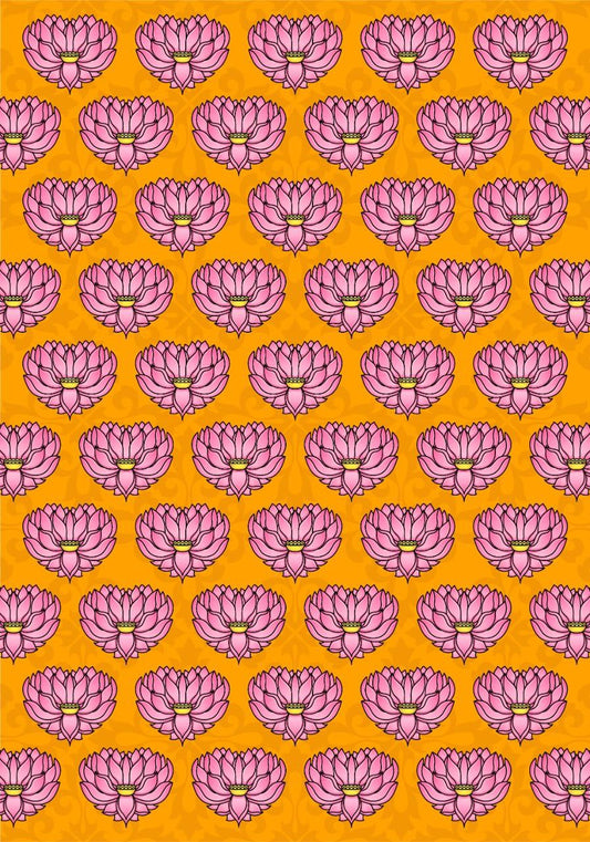 Pichwai Lotus ( Orange ) ( Transfer Sheets )