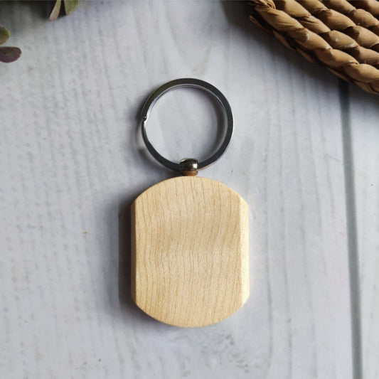Oval Pinewood Keychain Blank