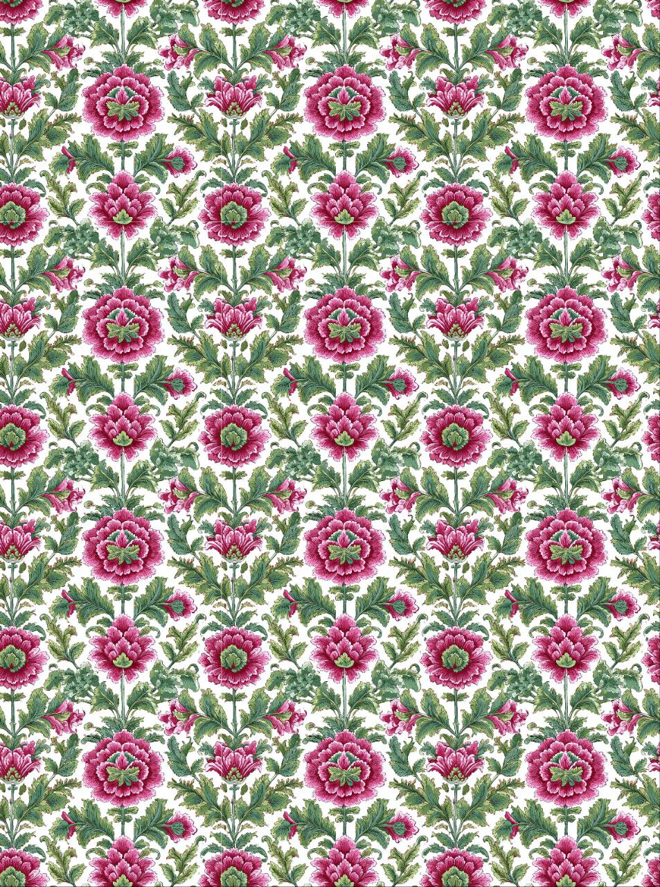 Pink Floral Cotton Fabric Block Print Pattern (Decoupage Paper)
