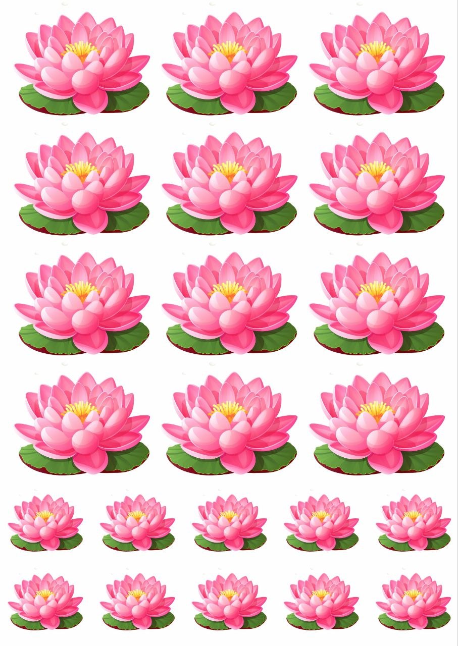 Pink Lotus multiples - Press N Peel Stickers (UV DTF) Size A6