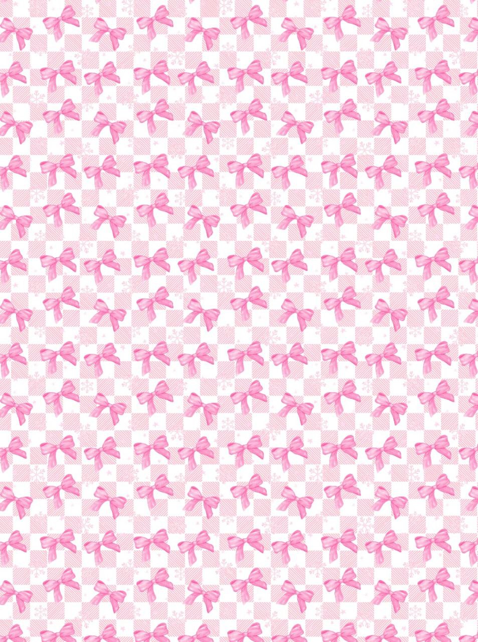 Pink Ribbon Bows - Chequered Seamless (Instant tranfer Sheet)