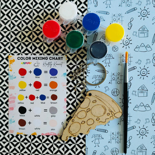 Pizza Slice (DIY Keychain Kit For Kids - MDF)