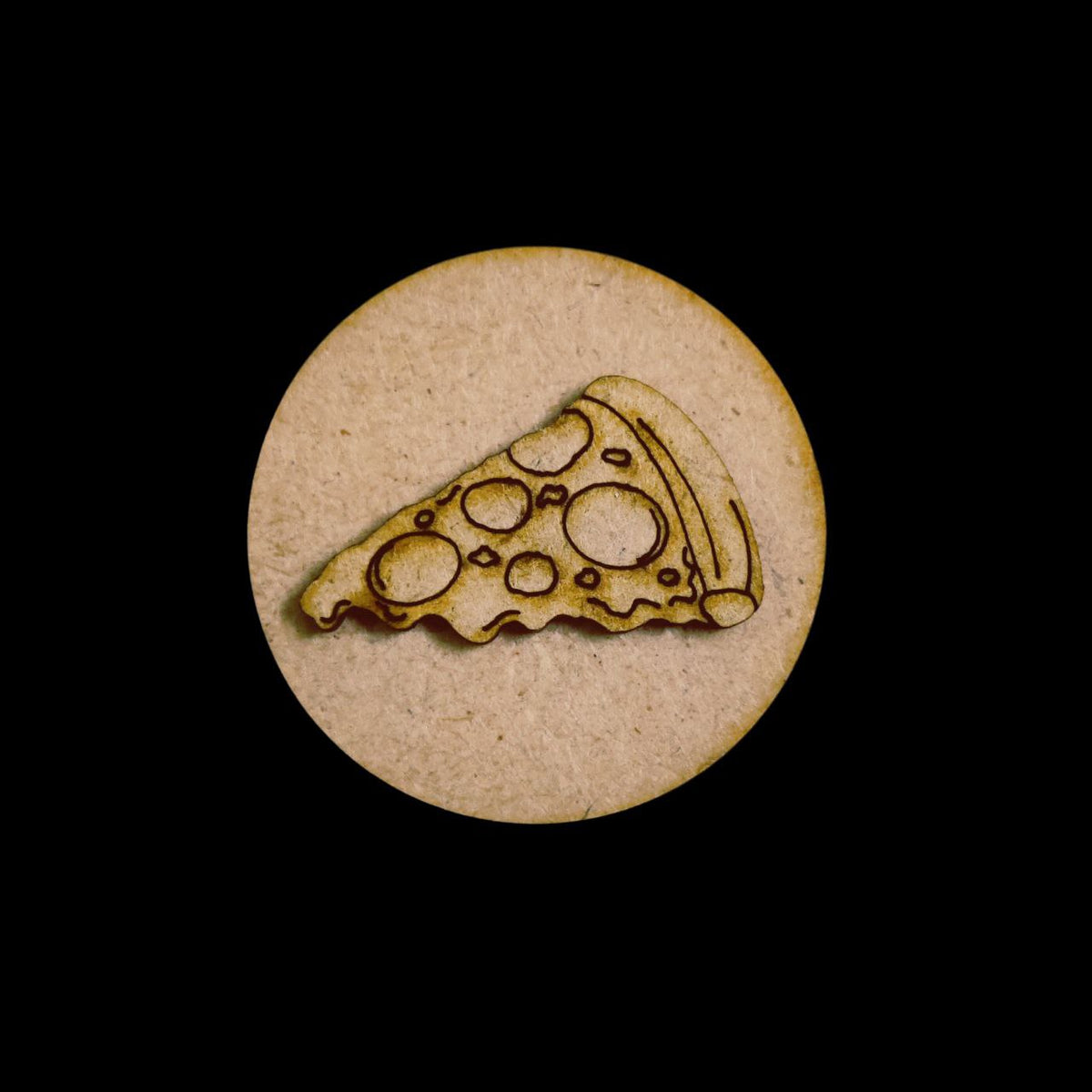 Pizza Slice (MDF Round Fridge Magnet Base)