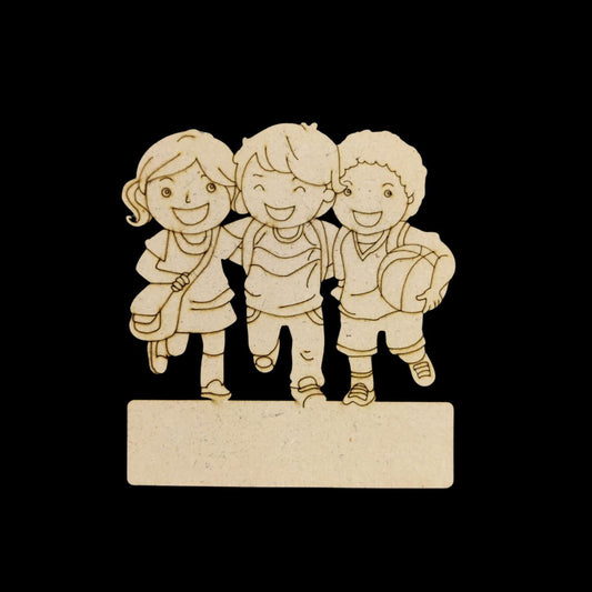 Playtime Buddies (MDF Mini Fridge Magnet Name Board) Friendship Day