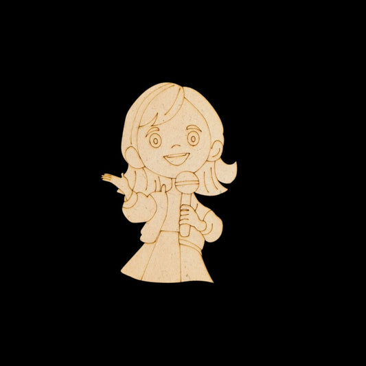 Pop Singer Girl (MDF - Premarked Painting base)