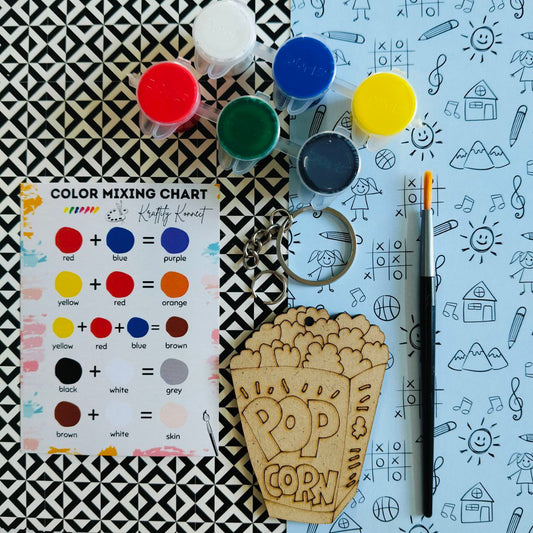 Popcorn (DIY Keychain Kit For Kids - MDF)