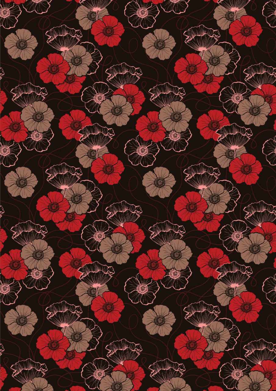 Poppies seamless pattern flower ( Decoupage Papers )