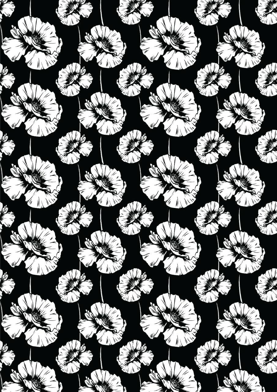 Poppy black n white ( Decoupage Papers )