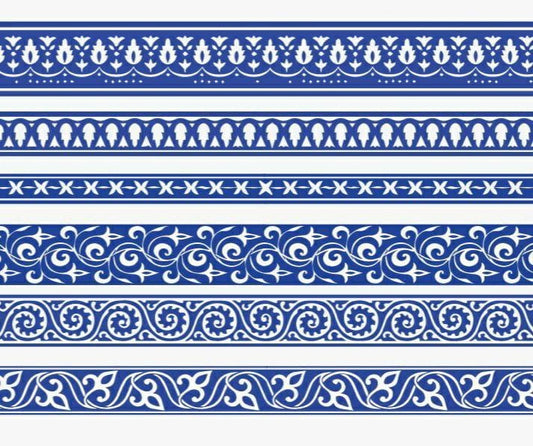 Porcelain Stripes ( Instant Transfer sheet )