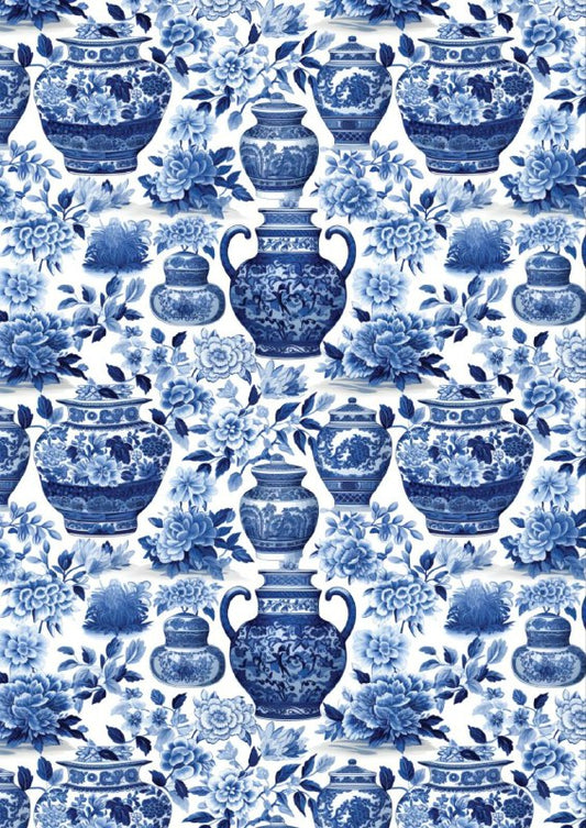 Porcelain Vase Jars (Instant Transfer Sheet)
