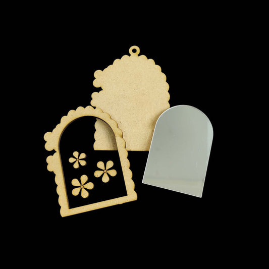 Pretty Flowers - Mirror Bag Dangler - Mini Pocket Mirror (MDF)