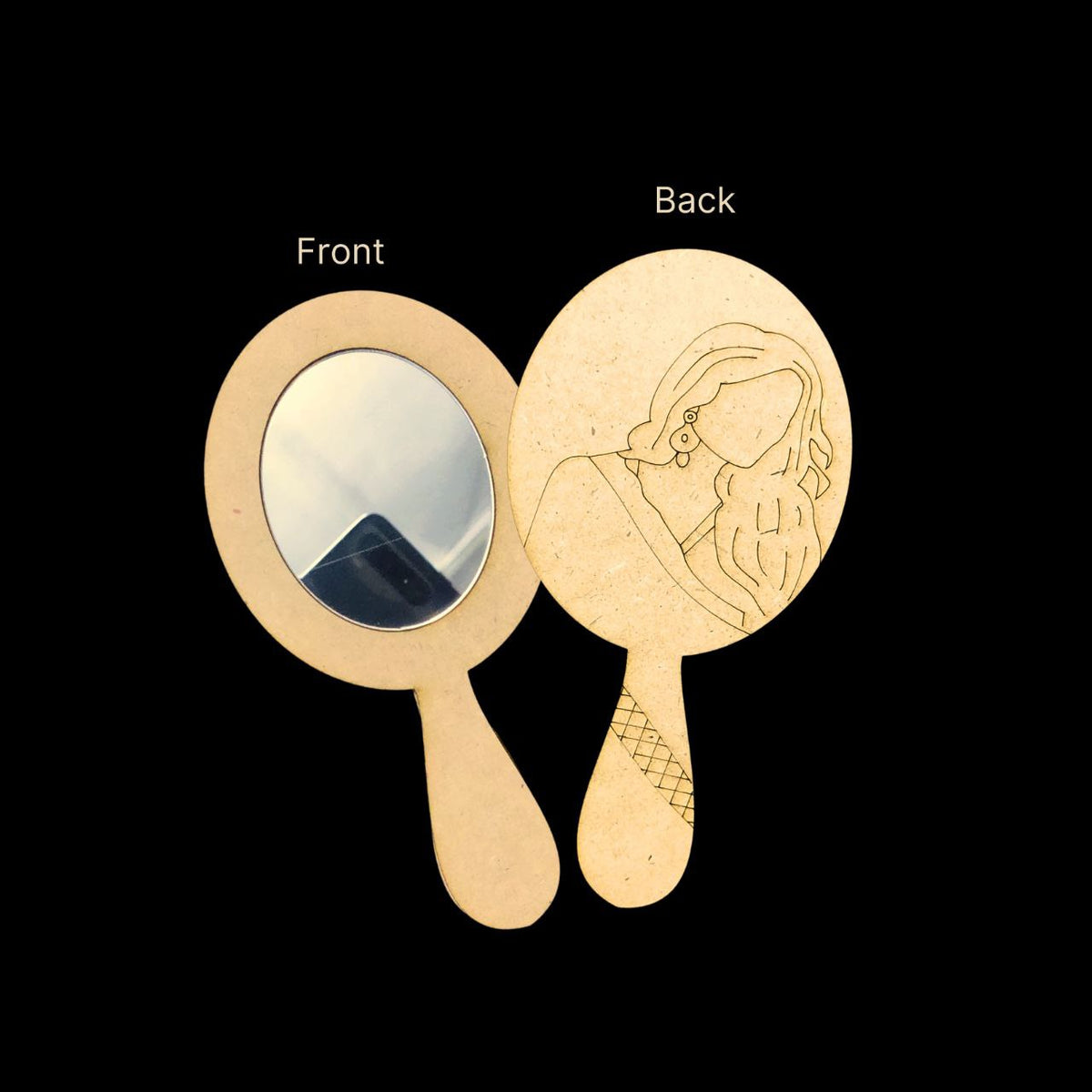Pretty Woman (Hand Mirror with Acrylic - Premarked Lasercut MDF )