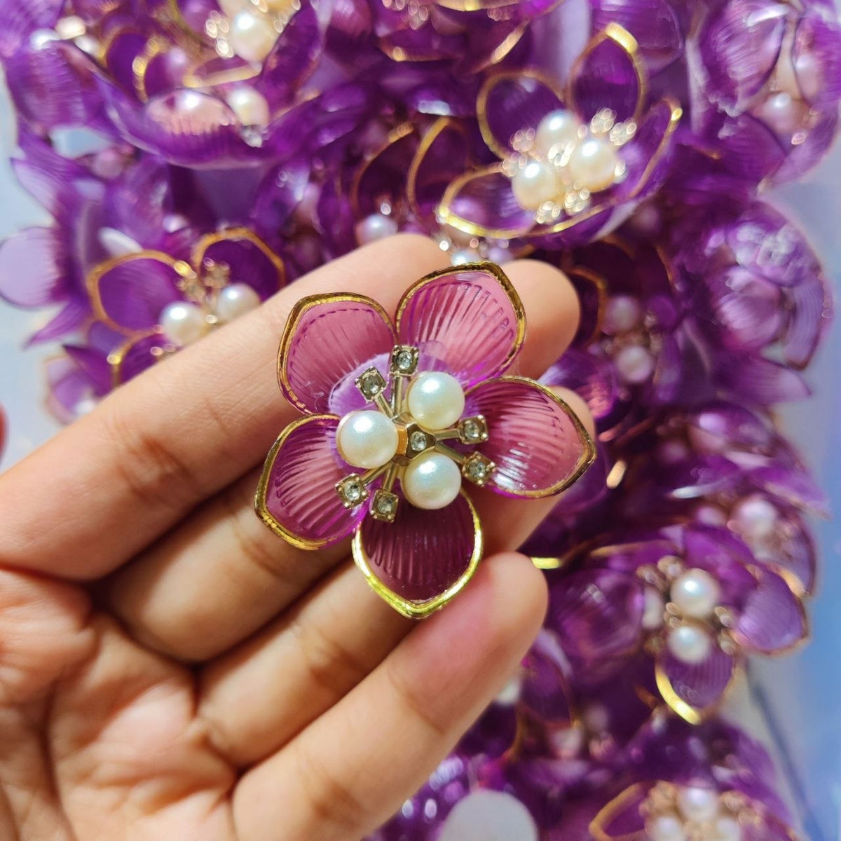 Purple - Flower Embellishments (Plastic)