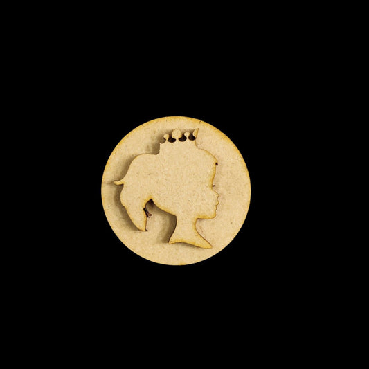 Queen Barbie head (MDF Round Layered Fridge magnet base) )